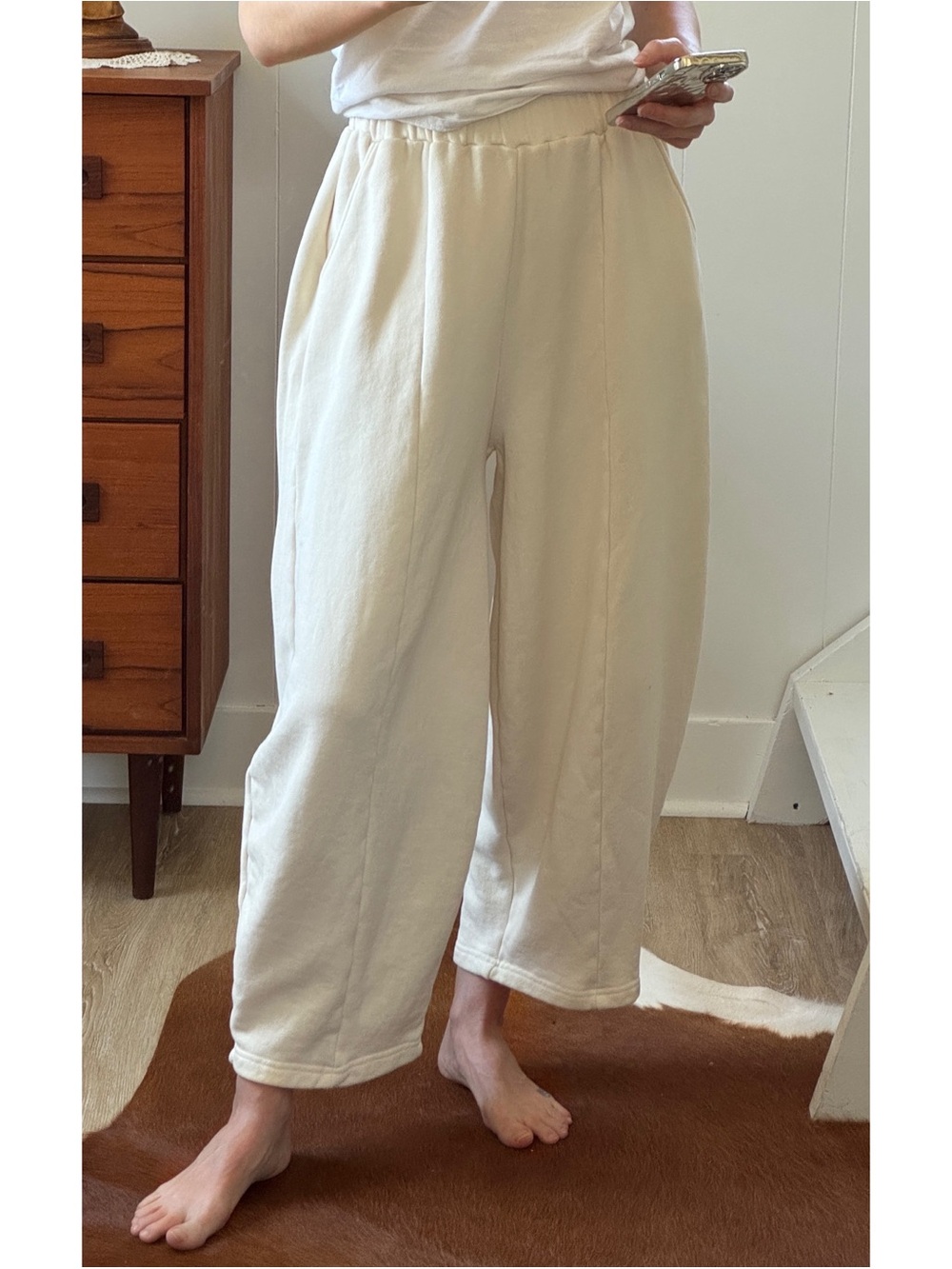 Boheme Barrel Sweat Pants in Cream size S 100% cotton - Picture 4 of 7